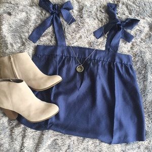 🎉NWT🎉 J. Crew Tie Shoulder Polka Dot Navy Blue